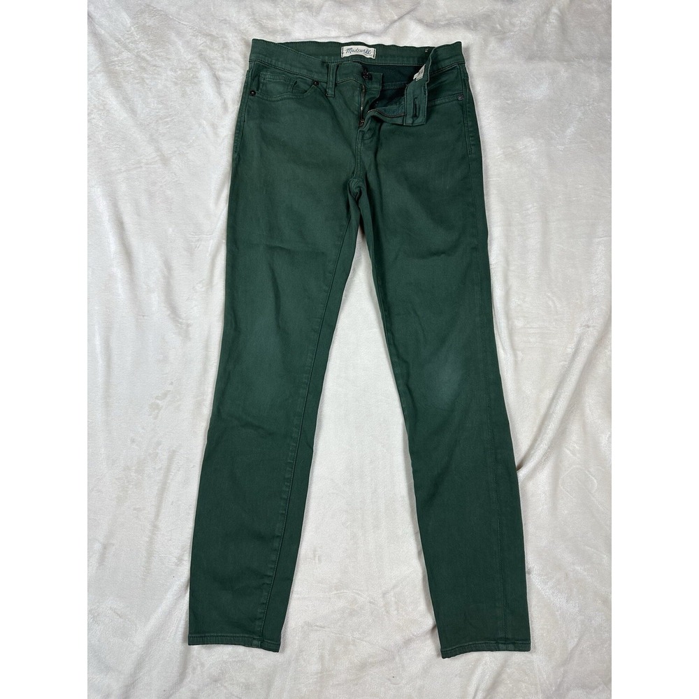 Madewell Forest Green Skinny‎ Skinny Sateen Soft Denim Jeans Women's Size 27